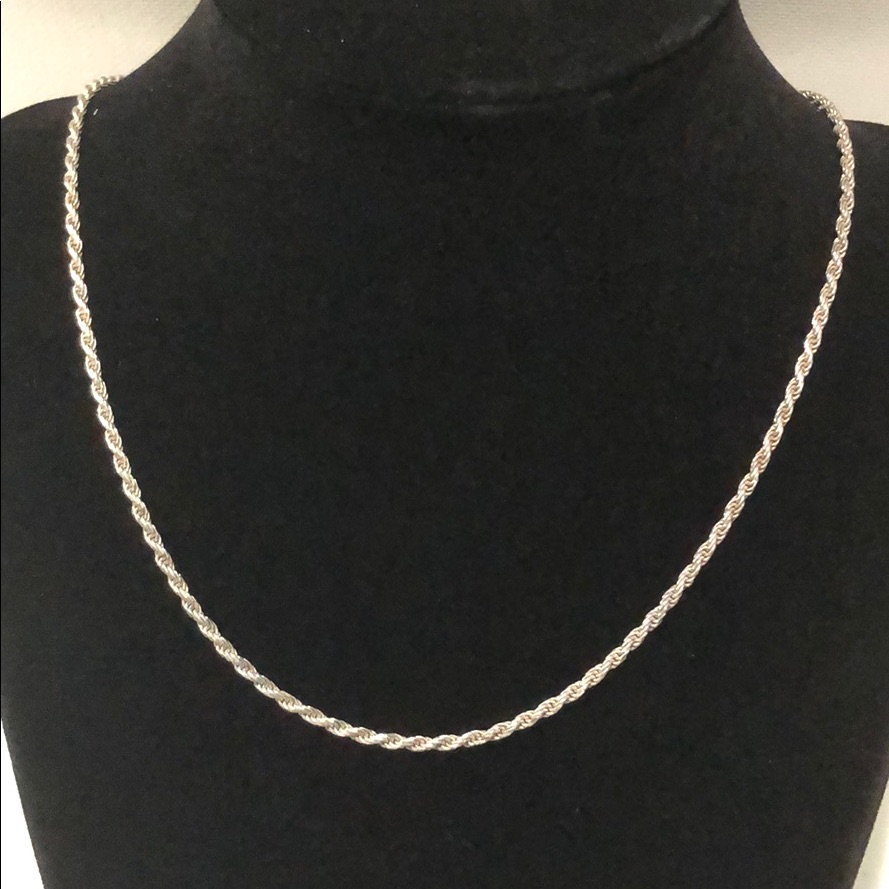 Italian Rope Style 925 Sterling Silver Chain